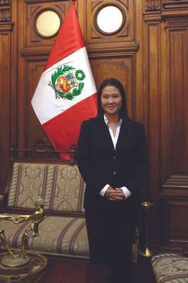 Keiko Fujimori in her office