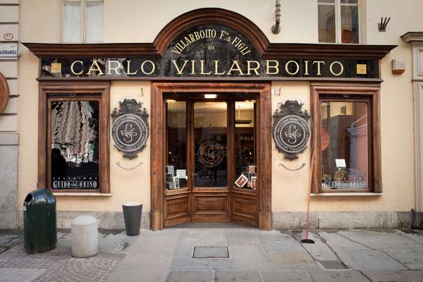Chocolatier Guido Gobino is housed in a listed building with the signage of a previous owner still in place