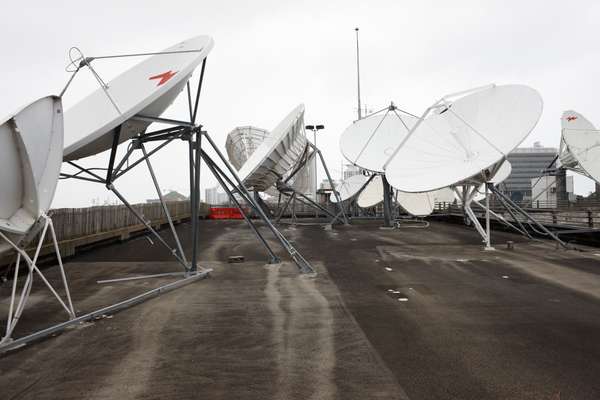 Dishes crowd the SBS roof space