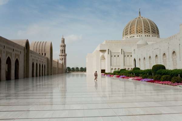 Muscat’s Grand Mosque. Like so many public buildings in Muscat it is named after Sultan Qaboos