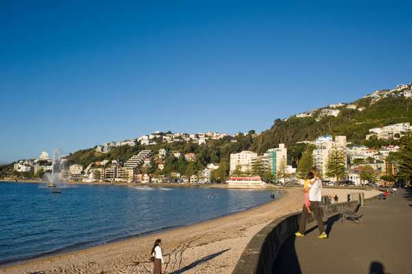 Main city beach in Wellington