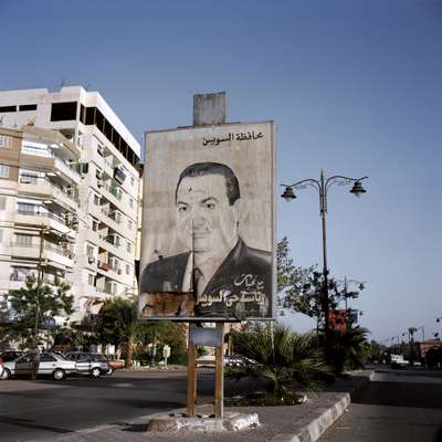  Picture of recently deposed president Hosni Mubarak in Port Fouad 