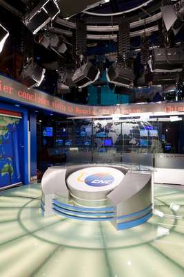 Anchor’s desk in CNC’s main studio, Beijing