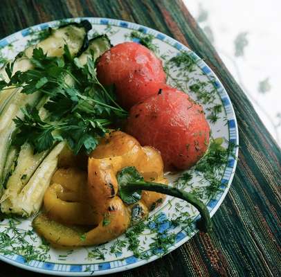 Grilled vegetables served at Jungle Cat