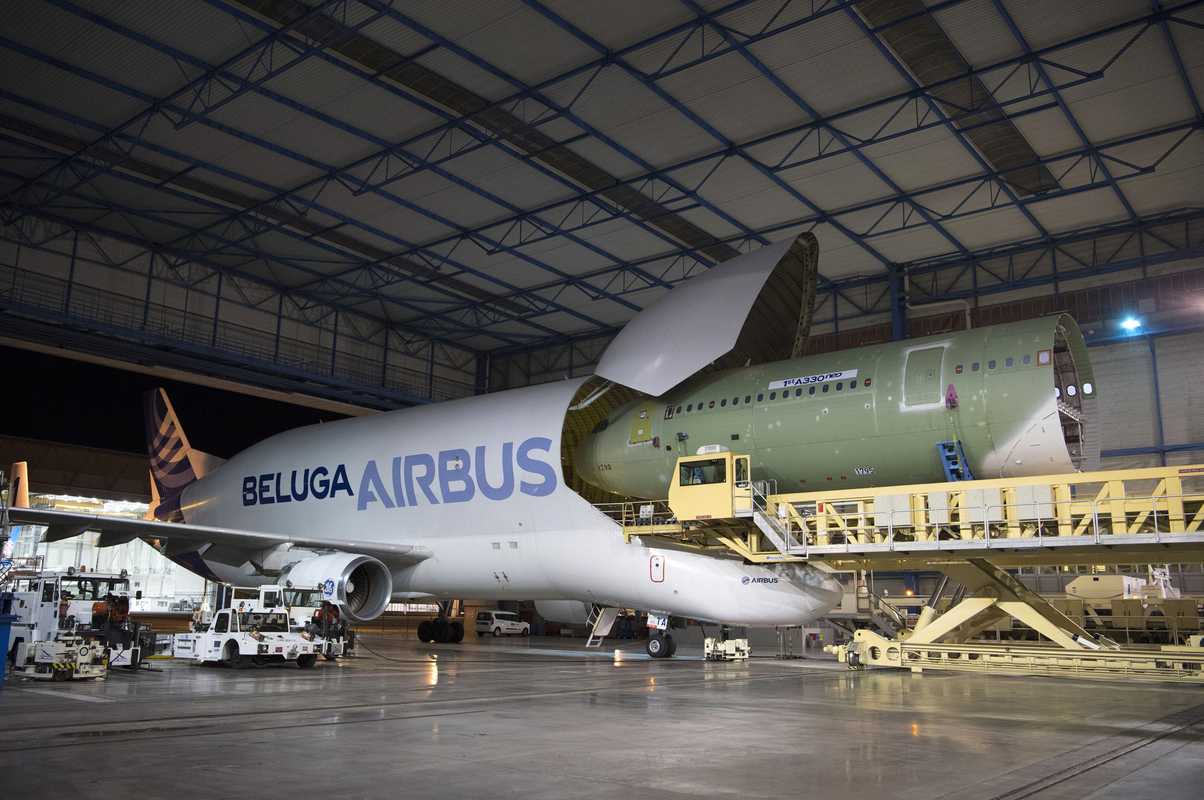 Section of the A330neo arrives for assembly