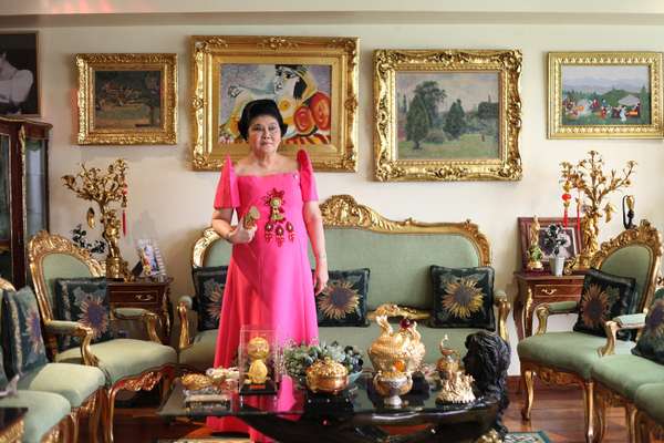 Imelda in her sparsely decorated high-rise condo in Makati