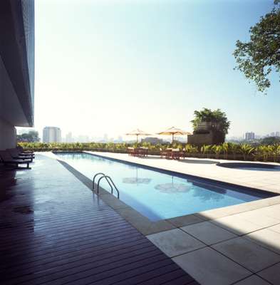 There are two open-air pools on site