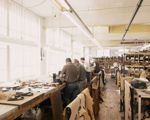 Joseph Cheaney & Sons - 'Clicking Room' where the calf leather is cut