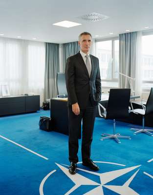 Nato’s secretary-general in his office; he’s not distracted by the view