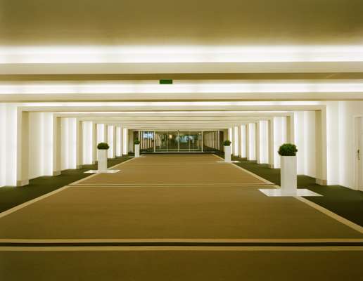 The main corridor between the council rooms. It was refurbished a decade ago. ‘It’s amazing what you can do with a bit of plasterboard and paint,’ says Mark Spicer, the man in charge of the building’s maintenance