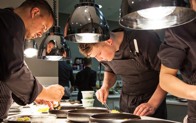 Kitchen of Engelhorn’s Michelin-starred Opus V restaurant