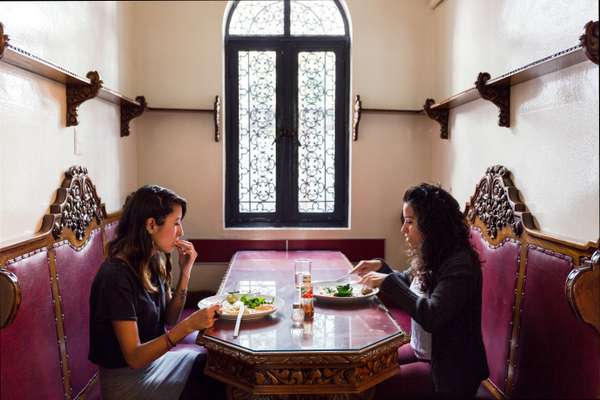 Staff having lunch in the cosy office