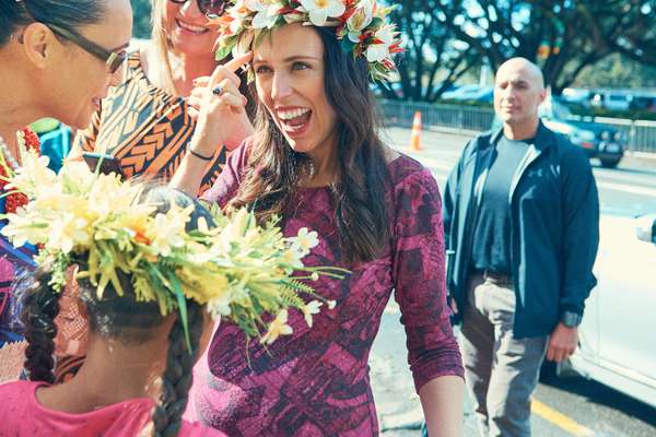 Ardern arriving at the annual Pasifika Festival, Auckland 
