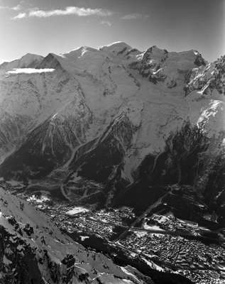 The massif of Mont Blanc in fine weather, likely accompanied by choirs of angels