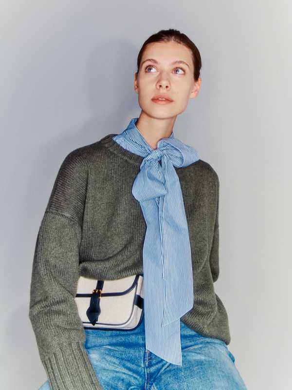 JUMPER by Massimo Alba, SHIRT and JEANS by Celine,  BELT BAG by L/Uniform