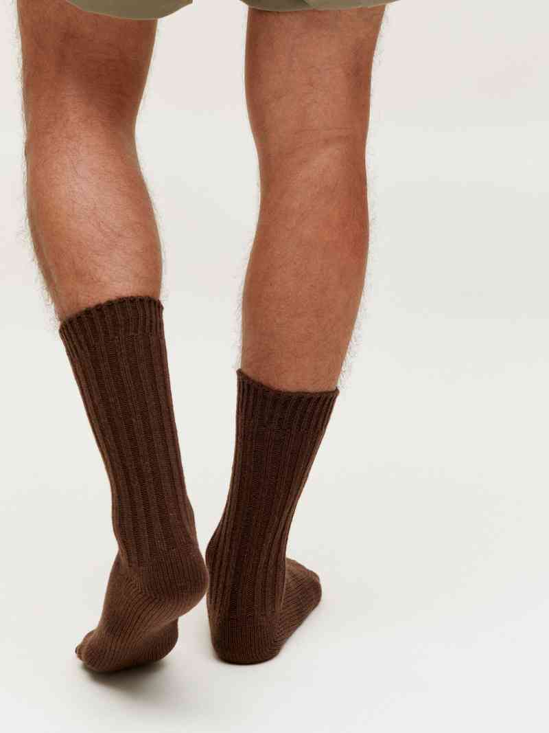 Wool-ribbed socks