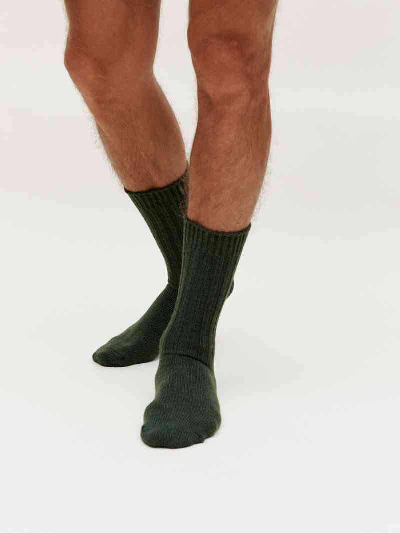 Wool-ribbed socks