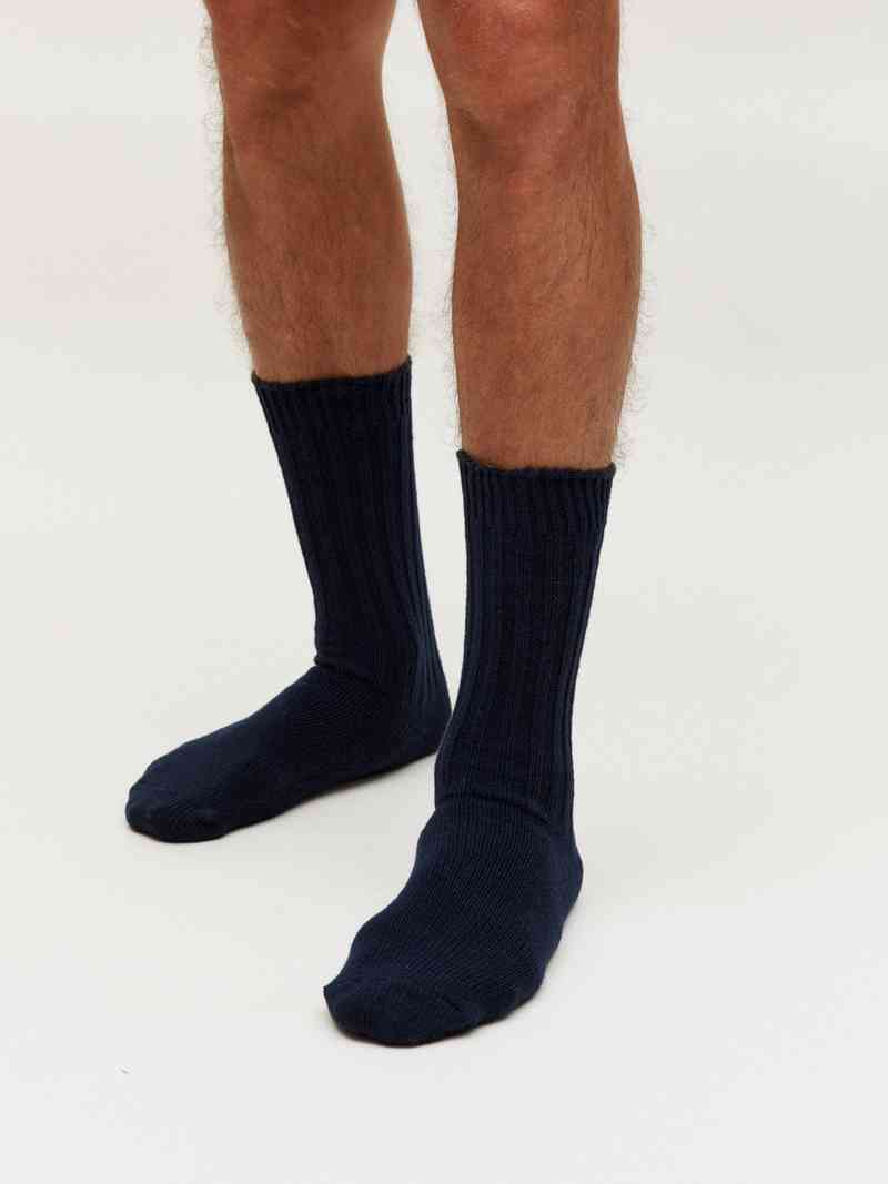 Wool-ribbed socks