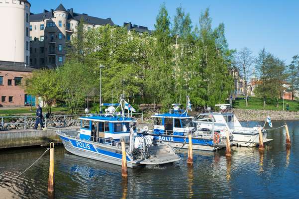 Police boats moored at Katajanokka