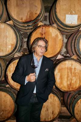 Mr Wine, Vahe Keushgeurian, among casks