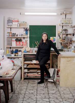 Art teacher Zena Sabbagh, who belongs to an association to safeguard Aleppo’s craftsmen