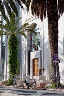 Libya’s embassy in Tunis, surrounded by barbed wire 