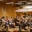 String recording session in the Czech National Symphony Orchestra studio