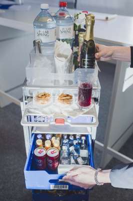 Drinks trolley at Finnair Flight Academy