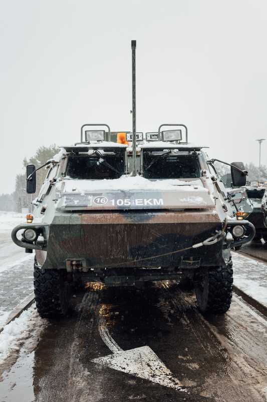 Army vehicle just outside Ämari airbase