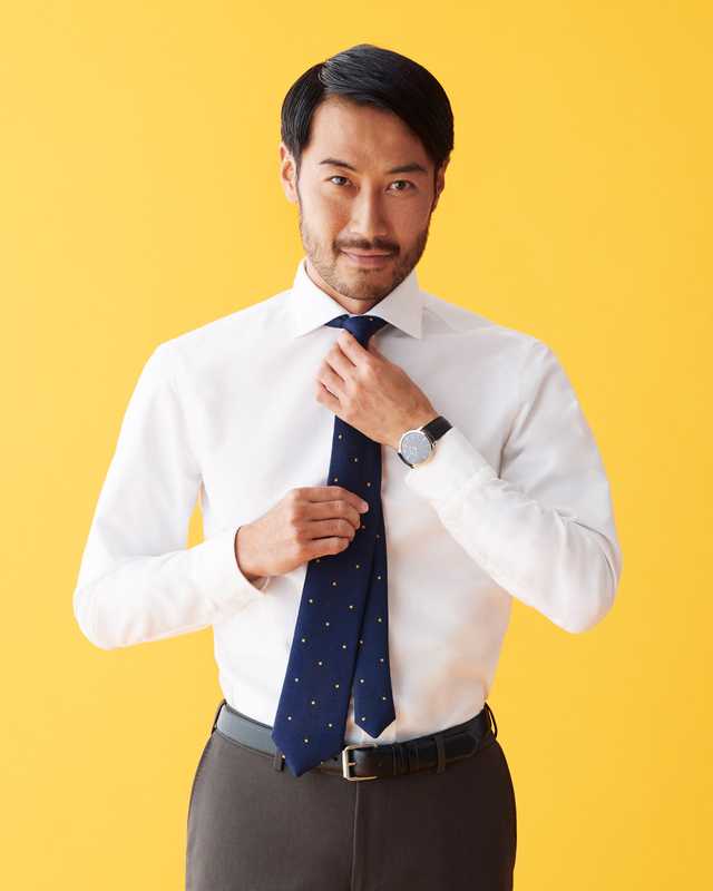 Shirt by Salvatore Piccolo, trousers by Pal Zileri, tie by Sergej Laurentius, watch by Vacheron Constantin, belt by APC