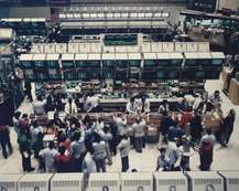 Photograph of the New York Stock exchange by Andreas Gursky for the Frieze festival. 