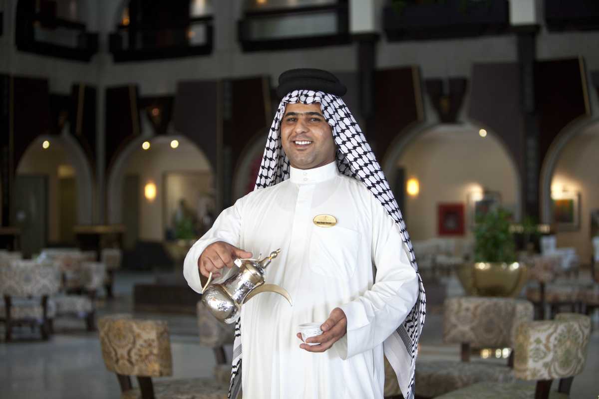Traditional Arab coffee maker at Basra International Hotel 