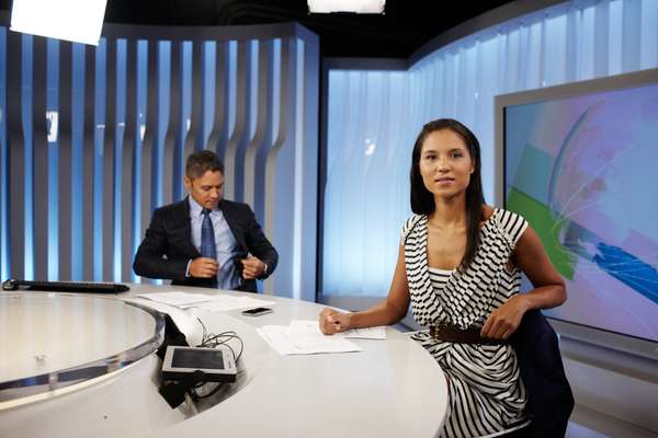 Janice Peterson prepares to present SBS ‘World News’ 