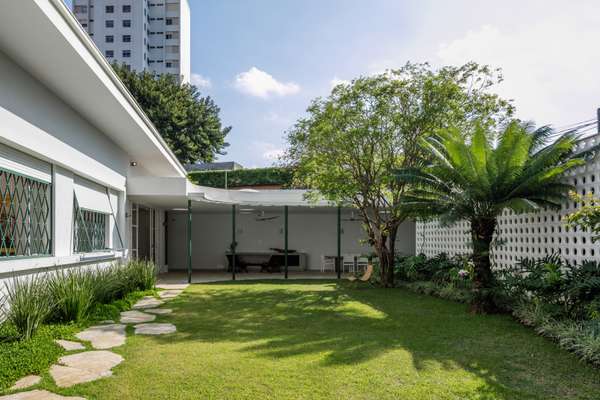 View of veranda and tropical garden