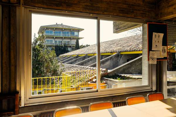 Central tower seen from a classroom