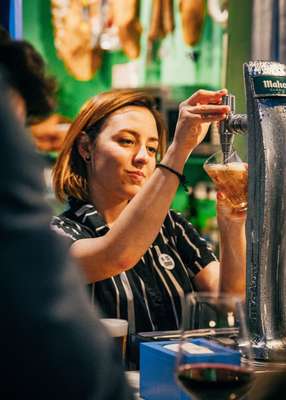 Beer taps flowing at La Colmada 