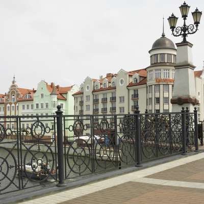 New hotels on the river front in central Kaliningrad
