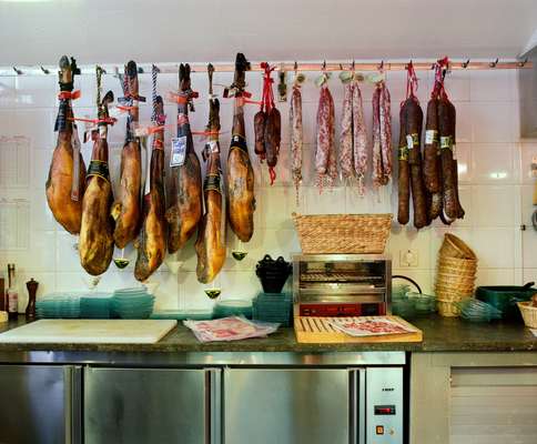 Fine Spanish ham at Bellota-Bellota nearby  