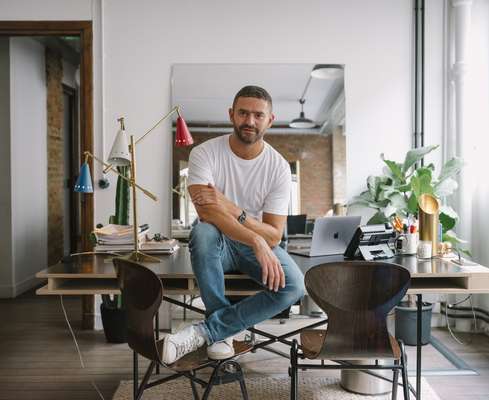 Alexandre Mattiussi in his office at Ami’s HQ