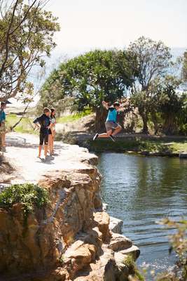 Leaping from the rocks at Angourie’s Blue Pool