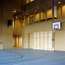 The beech-clad gymnasium, which doubles as a performance space