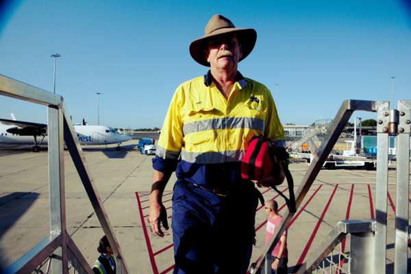 A FIFO boards his flight