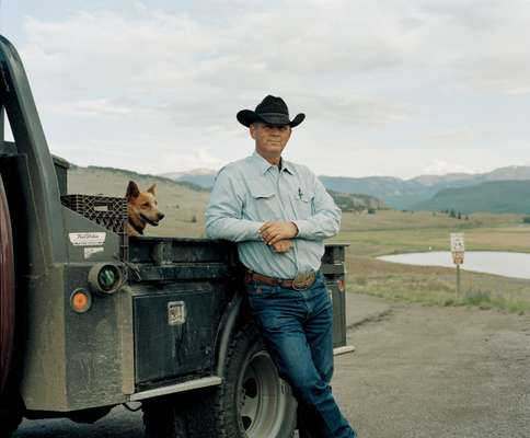 Cowboy Ted Harter at the source of the Rio Grande, in Colorado