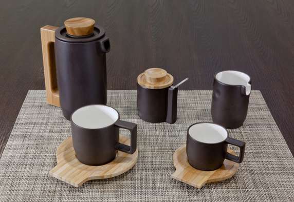 Purple clay coffee set by Jia