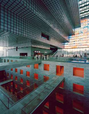 The half subterranean atrium at the Netherlands Institute for Sound and Vision