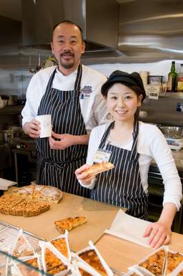 Skip Egg chief pastry chef Koji Seki and employee