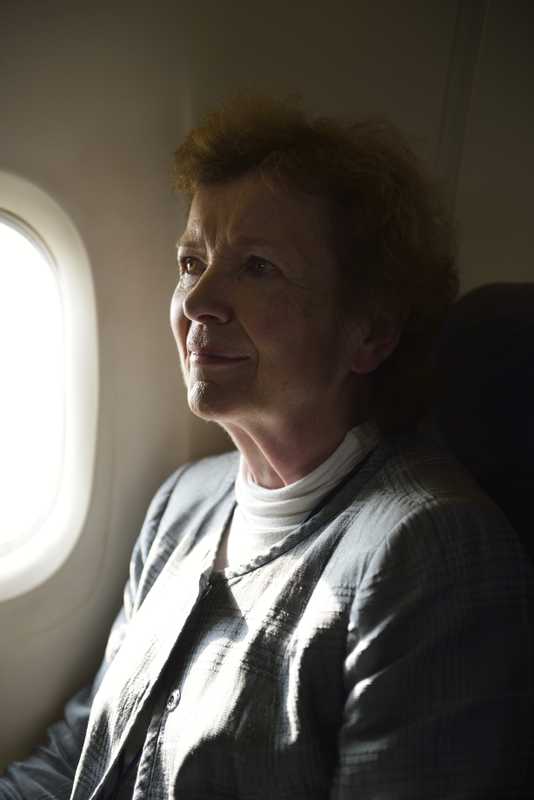 Former Irish president Mary Robinson on a flight to Juba