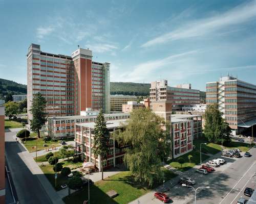 View of the industrial complex, including  Buildings 21 and 23