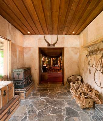 Rustic chic reception lobby