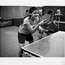 Indian table-tennis players warm up